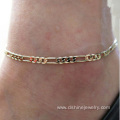 Gold Plated Metal Chain Ankle Jewelry Cutomized Designs